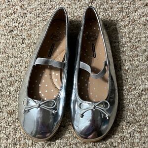 Wonder Nation Shiny Silver Dress Shoes